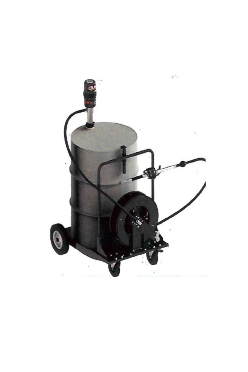 Комплект с насосом 3.5:1 для бочки 200 л на тележке и катушкой