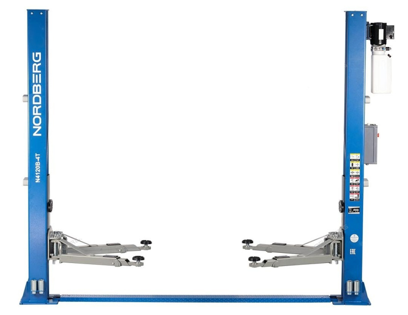 Подъемник 380V 2х стоечный 4т с электростопорами (синий) NORDBERG N4120BE-4B