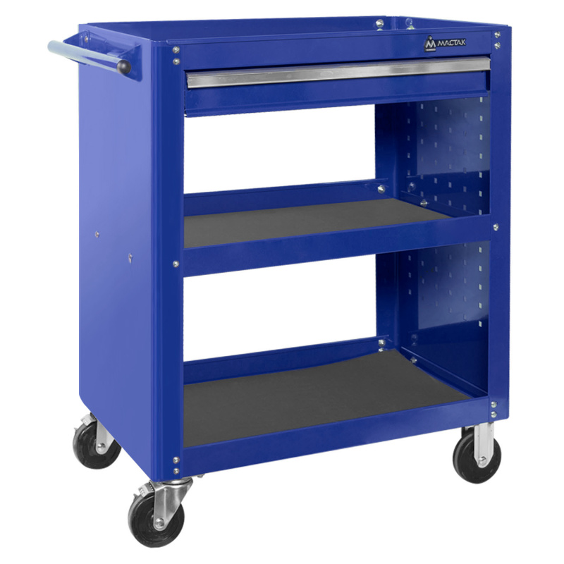 МАСТАК Тележка открытая, 3 полки и ящик, синяя 520-01580B