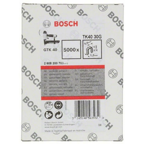 5000 СКОБ ДЛЯ GTK 40 TK40 30G  2608200703