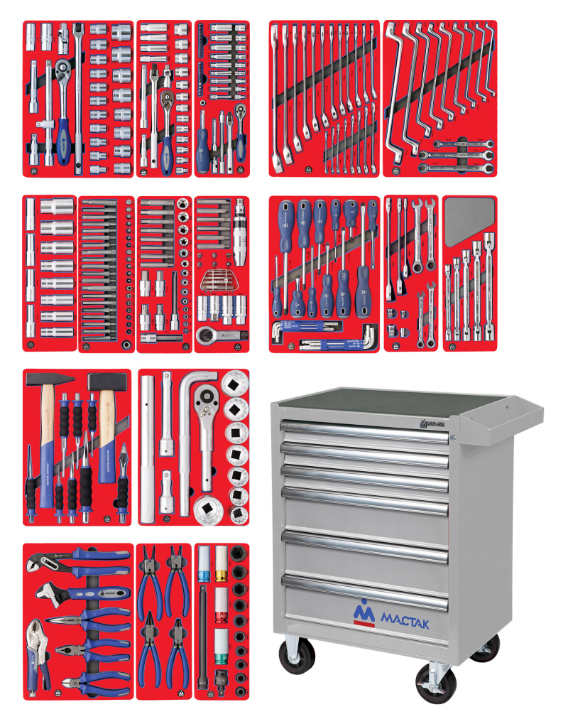 МАСТАК Набор инструментов "ЭКСПЕРТ" в серой тележке, 323 предмета 52-06323G