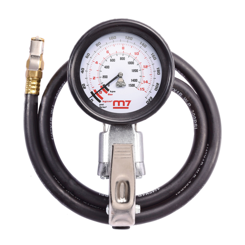 MIGHTY SEVEN Пистолет для подкачки шин 15 бар, с манометром 80 мм / SB-423